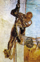 Репродукция картины "человек с канатом" художника "домье оноре"