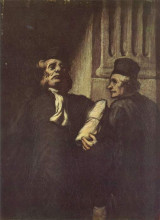 Репродукция картины "два юриста" художника "домье оноре"