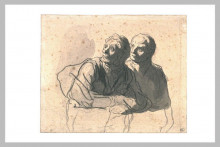 Копия картины "двое мужчин вполоборота направо" художника "домье оноре"