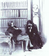 Репродукция картины "вдова на консультации" художника "домье оноре"