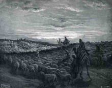 Репродукция картины "авраам едет на землю ханаанскую" художника "доре гюстав"