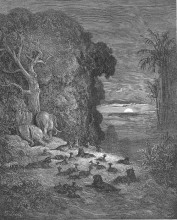 Картина "иллюстрация к поэме джона мильтона &quot;потерянный рай&quot;" художника "доре гюстав"