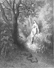 Репродукция картины "иллюстрация к поэме джона мильтона &quot;потерянный рай&quot;" художника "доре гюстав"