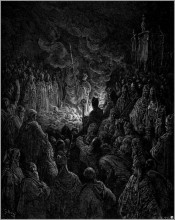 Репродукция картины "варфоломей проходит испытание огнем" художника "доре гюстав"