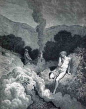 Копия картины "каин и авель, приносящие жертвы" художника "доре гюстав"
