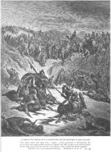 Картина "борьба между солдатами иевосфея и давидом" художника "доре гюстав"