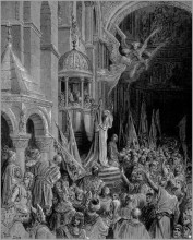 Репродукция картины "дандоло, дож венеции, проповедует крестовый поход" художника "доре гюстав"