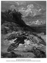 Копия картины "смерть фридриха i германского" художника "доре гюстав"