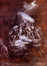 Копия картины "битва титанов" художника "доре гюстав"