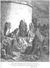 Репродукция картины "люди оплакивать руины иерусалима, плач иеремии 1:1-2" художника "доре гюстав"