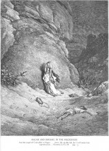 Копия картины "агарь и измаил в пустыне" художника "доре гюстав"