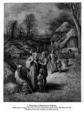 Репродукция картины "гостеприимство варваров к паломникам" художника "доре гюстав"