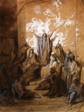 Репродукция картины "иеремия проповедует своим последователям" художника "доре гюстав"