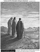 Картина "иисус с учениками идет в эммаус" художника "доре гюстав"