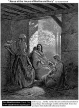 Картина "иисус в доме марфы и марии" художника "доре гюстав"