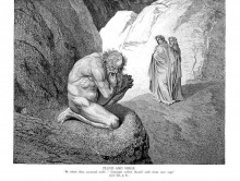 Репродукция картины "плутон и вергилий" художника "доре гюстав"