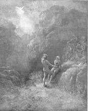 Копия картины "иллюстрация к поэме джона мильтона &quot;потерянный рай&quot;" художника "доре гюстав"