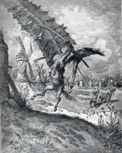 Картина "приключение с ветряными мельницами" художника "доре гюстав"