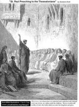 Репродукция картины "св. павел проповедует фессалоникийцам" художника "доре гюстав"