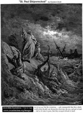 Репродукция картины "св. павел после кораблекрушения" художника "доре гюстав"