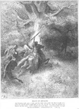 Репродукция картины "смерть авессалома" художника "доре гюстав"