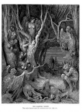Репродукция картины "лес с гарпиями" художника "доре гюстав"
