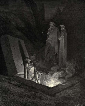 Репродукция картины "ад. песнь десятая" художника "доре гюстав"