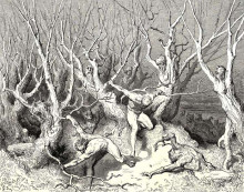 Репродукция картины "ад. песнь тринадцатая" художника "доре гюстав"