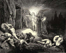 Репродукция картины "ад. песнь девятая" художника "доре гюстав"