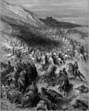 Картина "крестоносцы в окружении армии саладина" художника "доре гюстав"