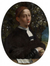 Репродукция картины "portrait of a youth, probably lucrezia borgia" художника "досси доссо"