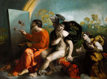 Картина "jupiter, mercury and virtue" художника "досси доссо"
