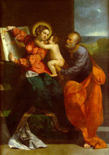 Копия картины "the holy family" художника "досси доссо"