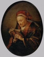 Копия картины "old woman praying" художника "доу герард"