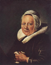 Репродукция картины "portrait of an old woman" художника "доу герард"