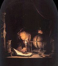 Репродукция картины "astronomer by candlelight" художника "доу герард"