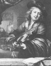 Копия картины "violin player" художника "доу герард"