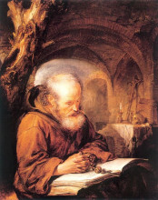 Картина "a hermit praying" художника "доу герард"