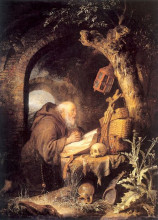 Копия картины "the hermit" художника "доу герард"