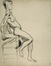 Картина "female nude on a chair" художника "дусбург тео ван"