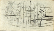 Картина "abstracted cityscape from sketchbook 130" художника "дусбург тео ван"