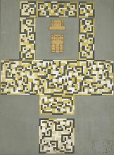 Картина "design for a tile floor, and entrance hall" художника "дусбург тео ван"
