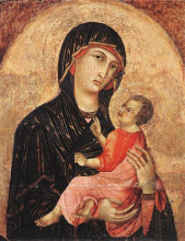 Репродукция картины "madonna and child (no. 593)" художника "дуччо"