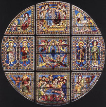 Копия картины "window showing the death, assumption and coronation of the virgin" художника "дуччо"