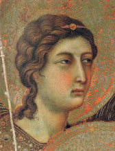 Копия картины "madonna and child on a throne (front side fragment)" художника "дуччо"