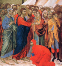 Картина "raising of lazarus (fragment)" художника "дуччо"