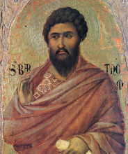 Картина "the apostle bartholomew" художника "дуччо"