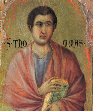 Репродукция картины "the apostle thomas" художника "дуччо"