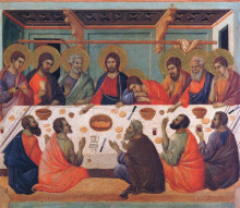 Репродукция картины "the last supper" художника "дуччо"