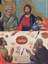 Копия картины "the last supper (fragment)" художника "дуччо"